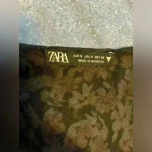 Zara pink floral v neck long sleeve mini dress small - Picture 7 of 8